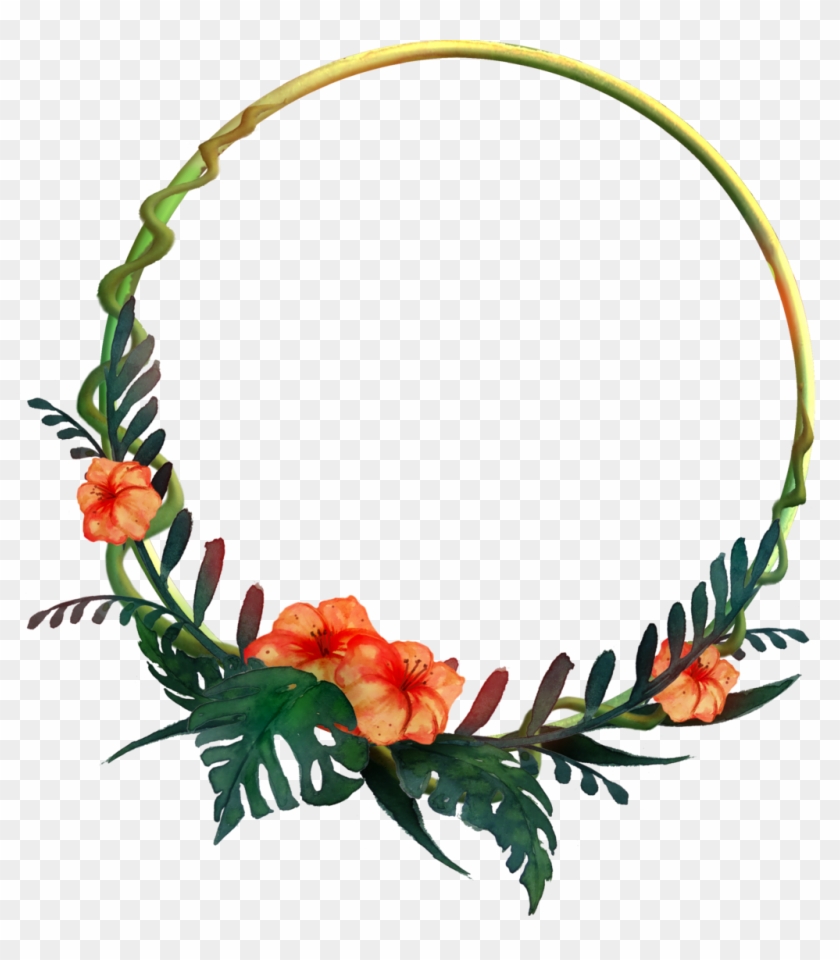 View Beautiful Flower Round Frame Png Pics