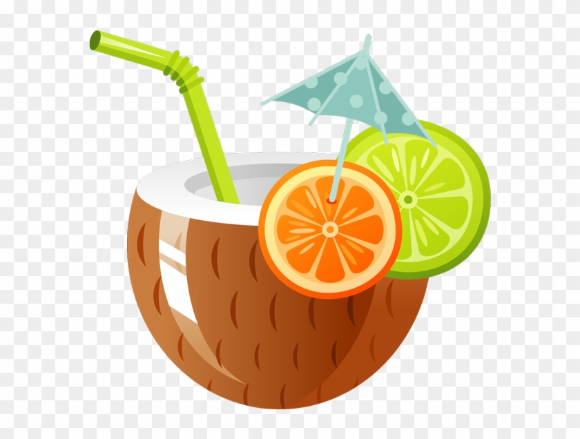 Tropical Clipart Coconut Cocktail - Coconut Drink Clip Art #37375