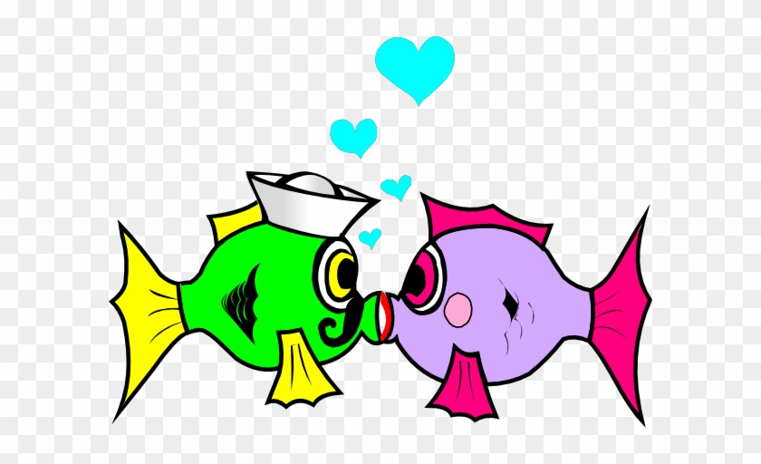 Sailor Kiss Fish Clip Art At Clker - Kissing Fish Clipart #37485