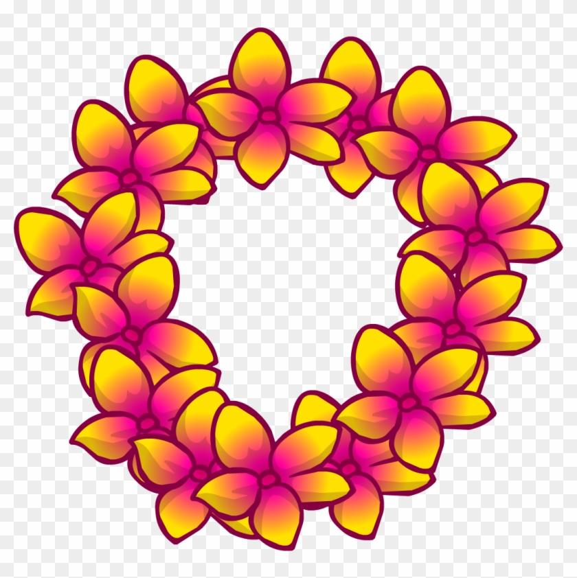 Lei Gallery Clip Art Library - Flower Lei Club Penguin #37489