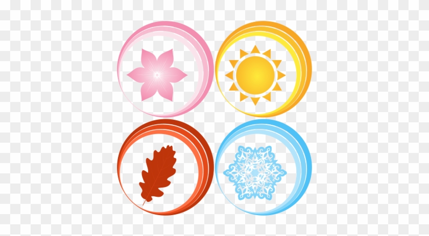 Tree, Sun, Nature, Picture, Rain, Snow, Tree, Weather - Four Seasons Symbols #37588