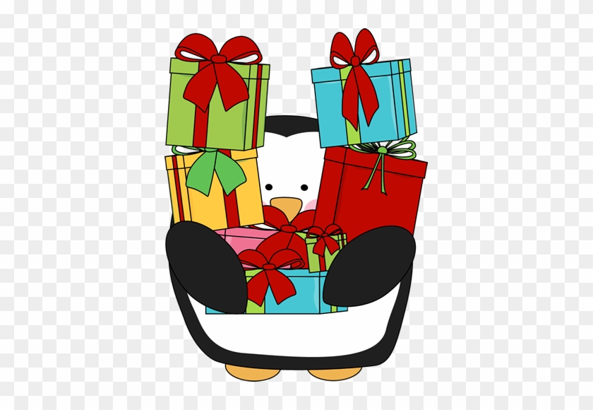 Penguin Carrying Christmas Presents - Penguins With Gifts Clip Art #37777