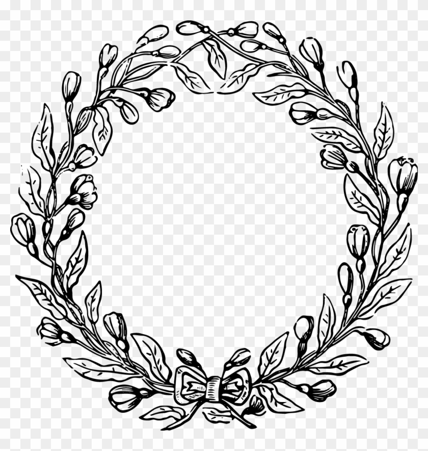 Download Vintage Wreath Free Vector File And Clip Art - Floral Wreath Png Black #38068