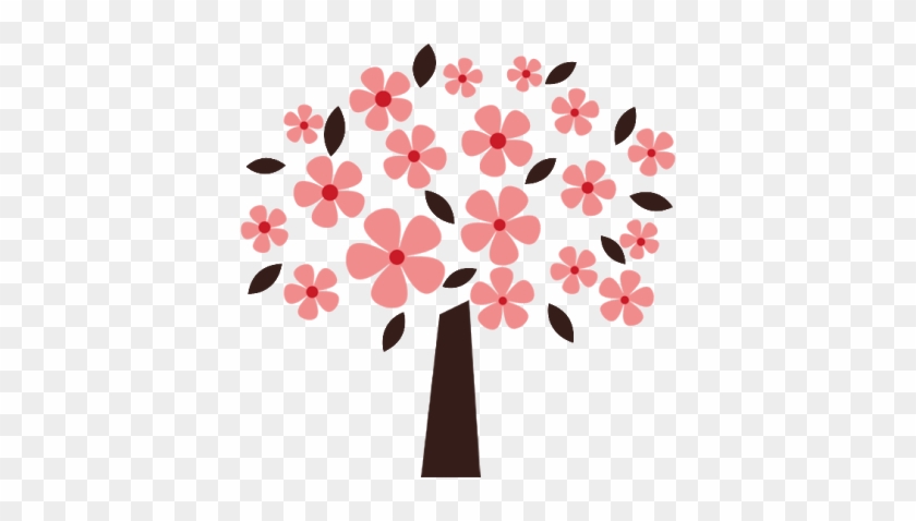 Pink Flower Clipart Flowering Tree - Blooming Trees Clipart Png #38169