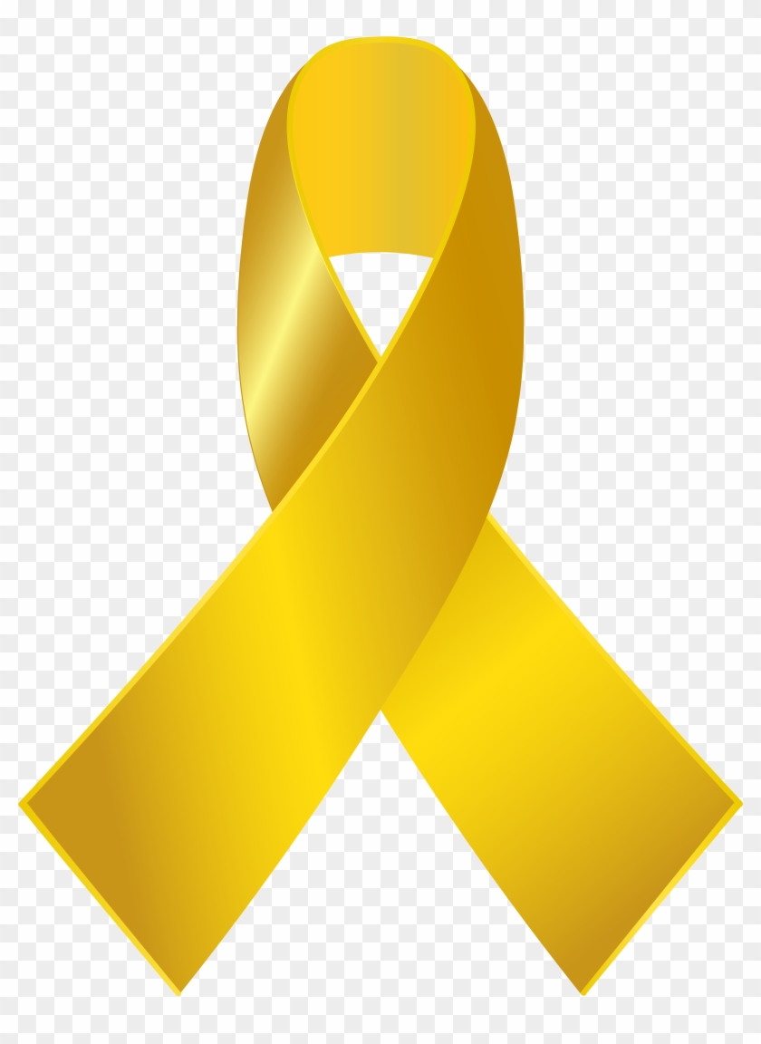 Gold Awareness Ribbon Png Clip Art - Pediatric Cancer Ribbon Png #38424