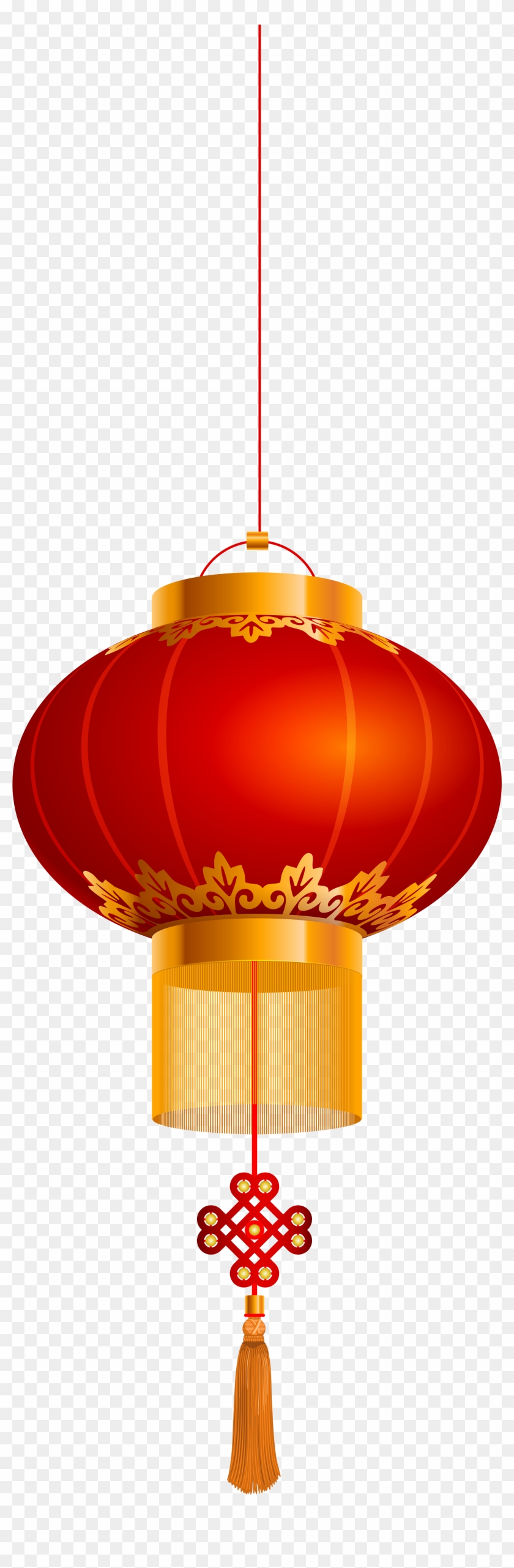 Chinese Lantern Gold Red Png Clip Art - Chinese Lanterns #38438