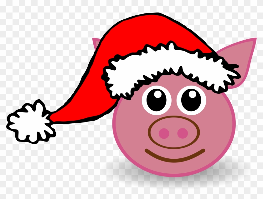 Cartoon Forearm Cliparts - Pig With Christmas Hat #38461