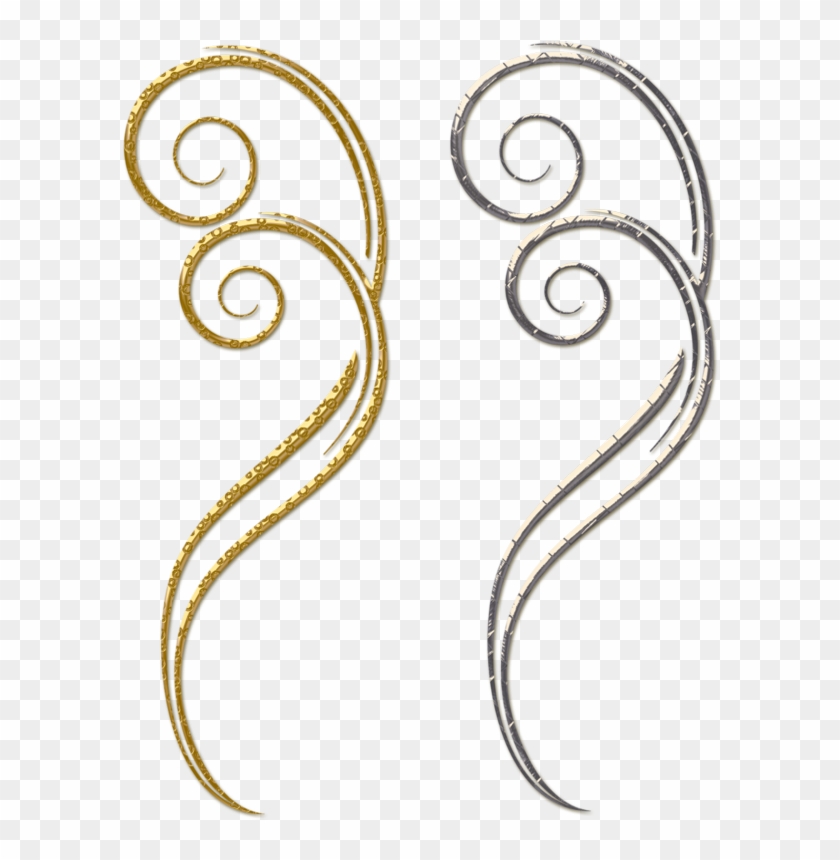 Gold And Silver Decorative Ornaments Png Clipart - Swirl Clips Gold Png #38484