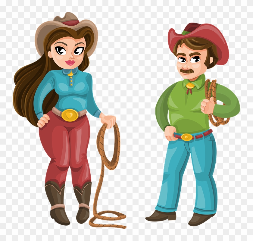 Cowboy Man Woman Girl Western Hat Macho - Cowboy Man And Woman #38497