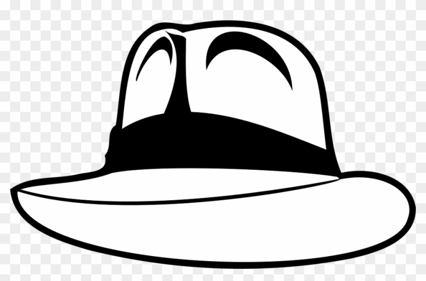 Hat Cowboy Hat Black White Ranch Horseman Western - Indiana Jones Hat Drawing #38595