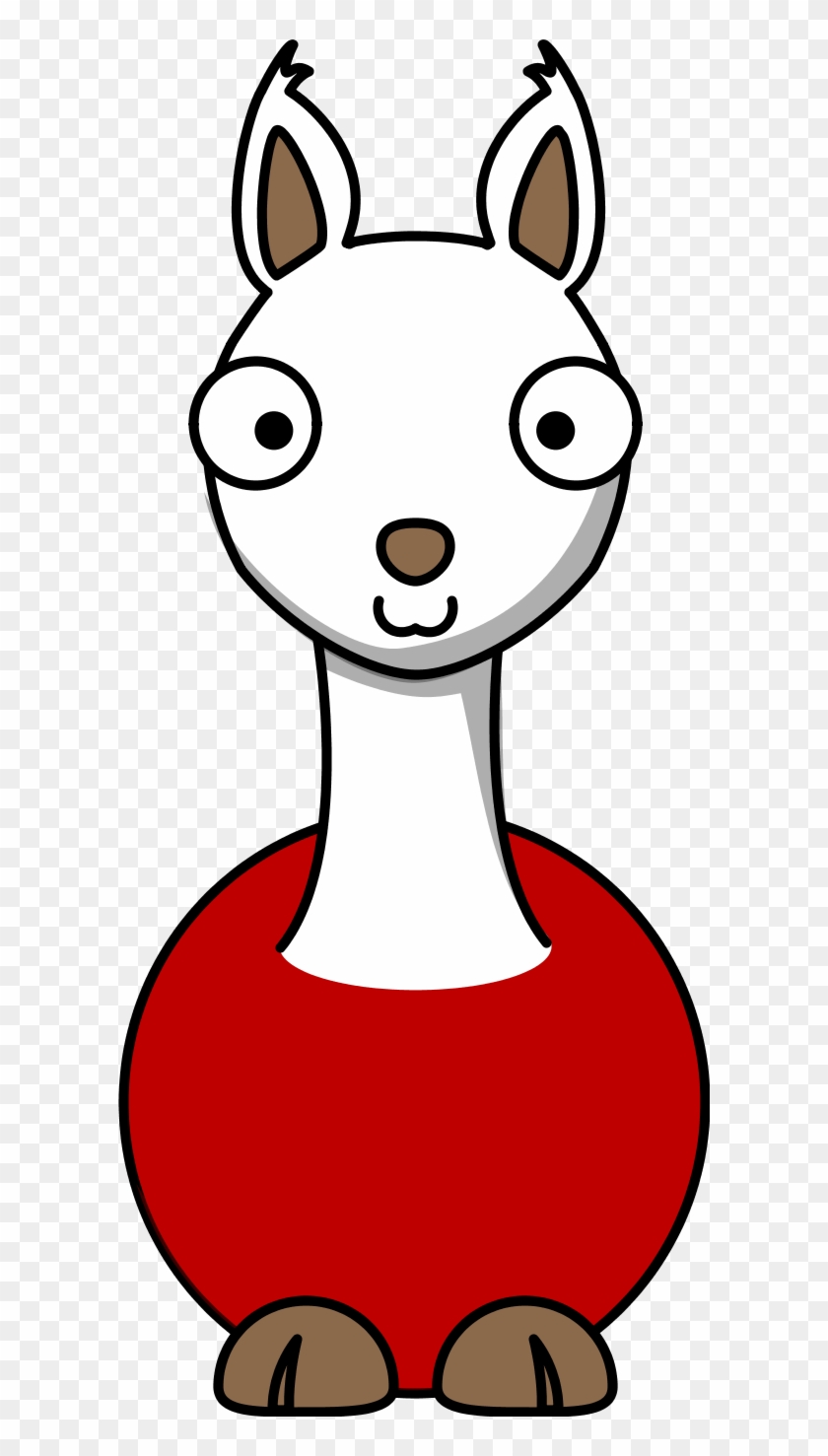 Llama Red Vector Clip Art - Cartoon Llama #38933