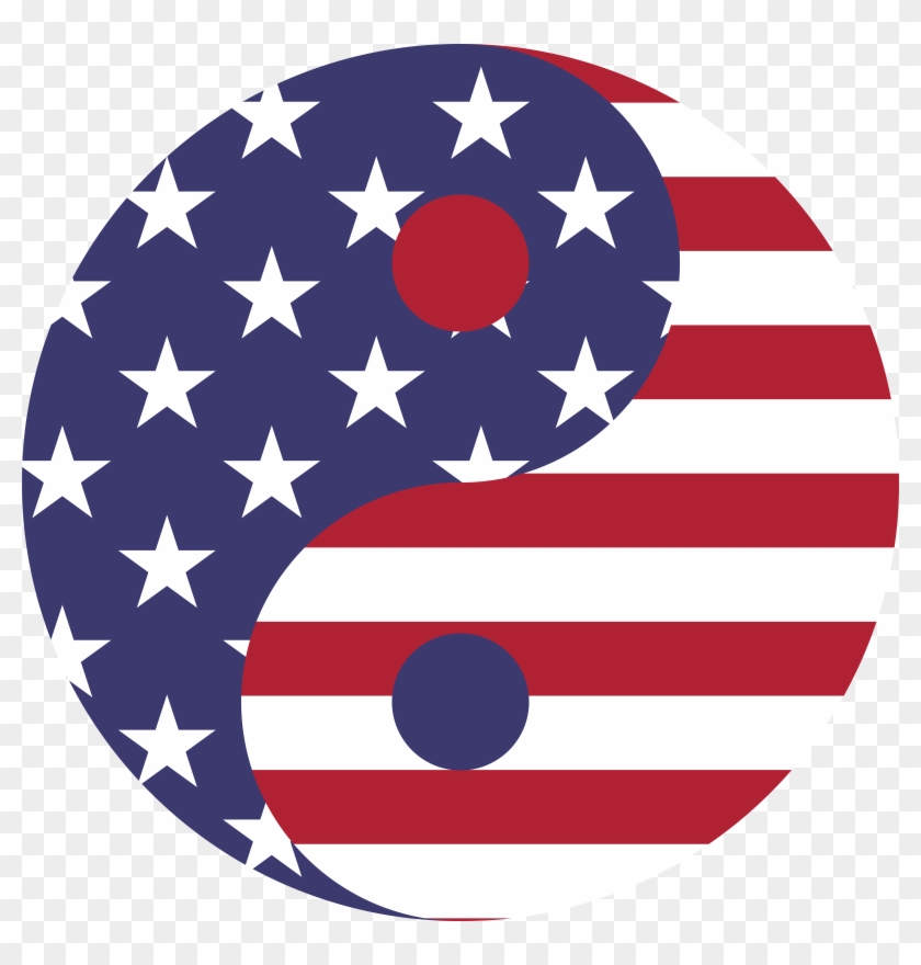Free Clipart Of A Fourth Of July American Yin Yang - America Yin Yang #38960
