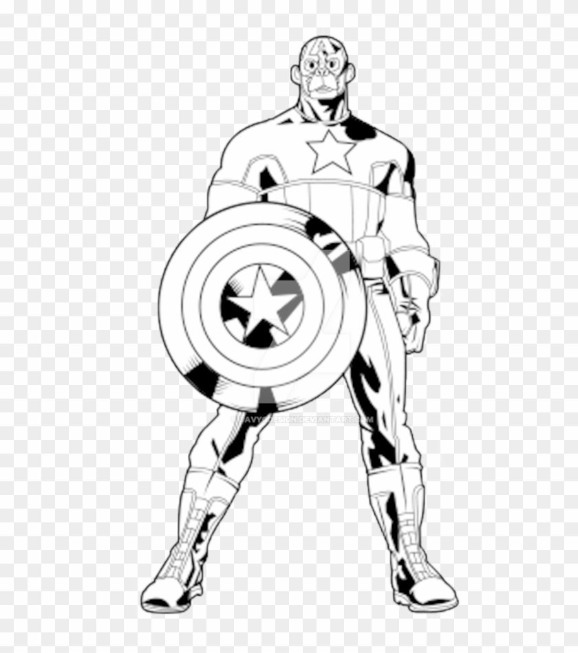 Outline Captain America Monkey By Davygdesign On Deviantart - Captain America Images Outline #39185