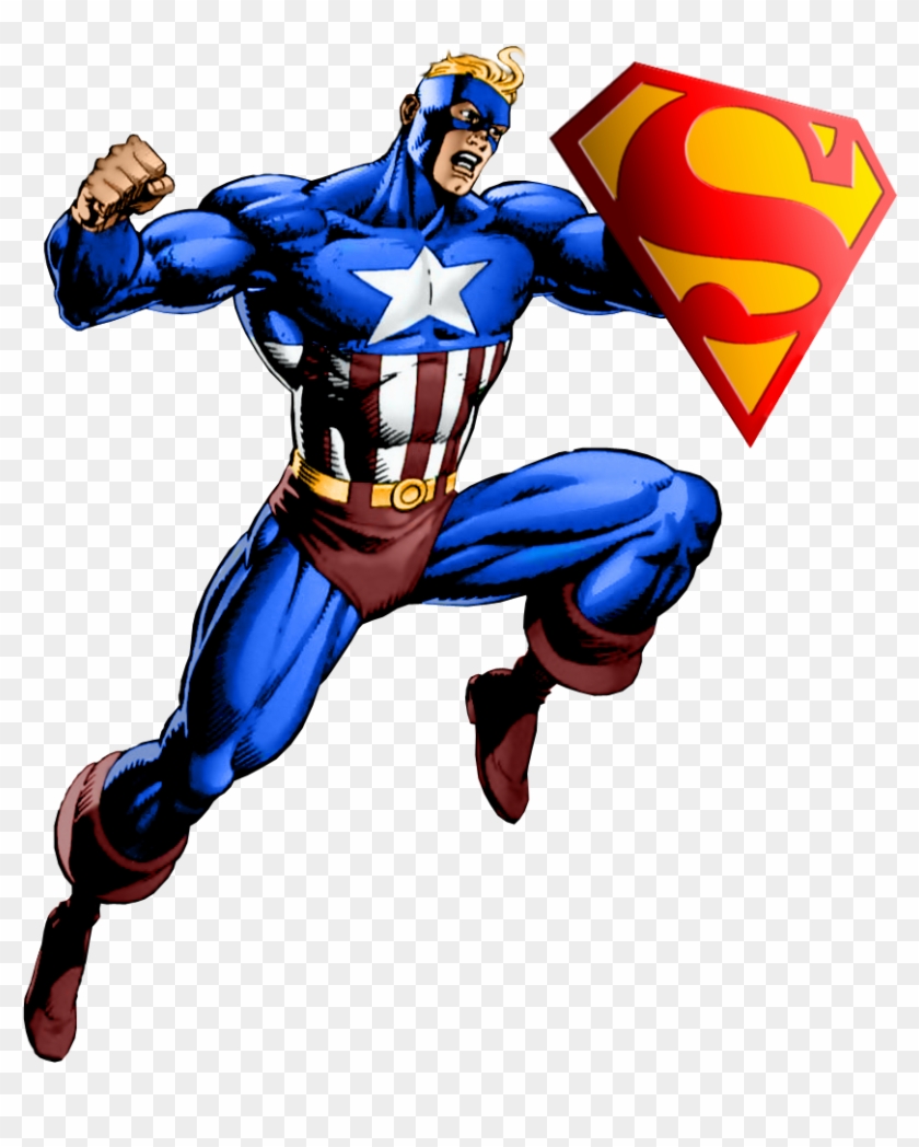 Superman And Wonder Woman Clipart - Captain America And Superman Fusion #39232