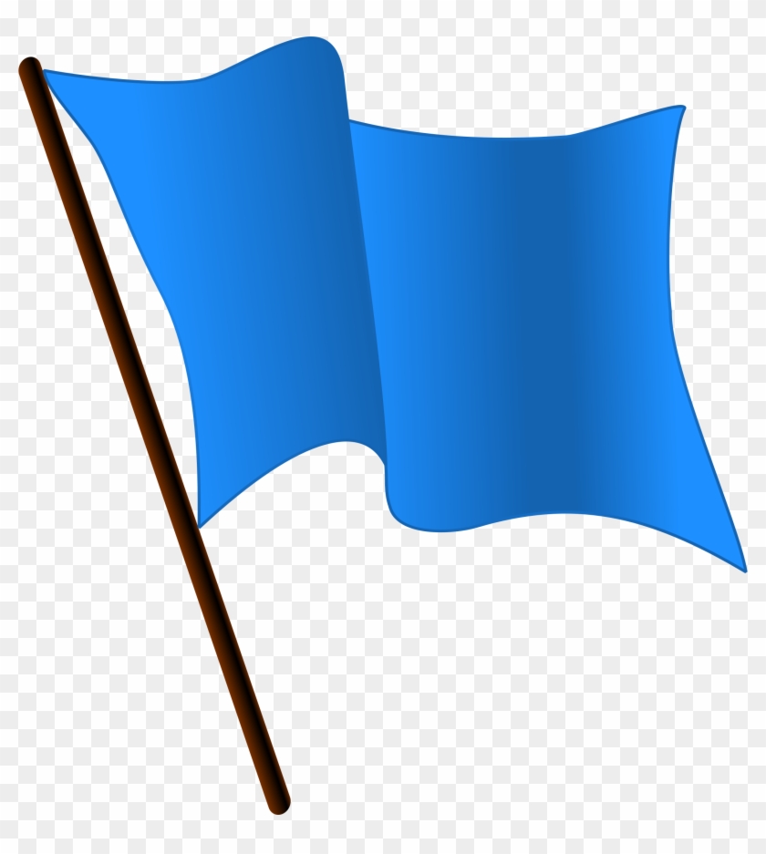 Flag Waving - Blue Flag Clip Art #39258