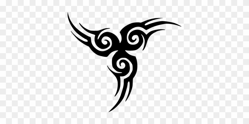 Tattoo Black Celtic Tribal Symbol Floral W - Tattoo Transparent Background #39348