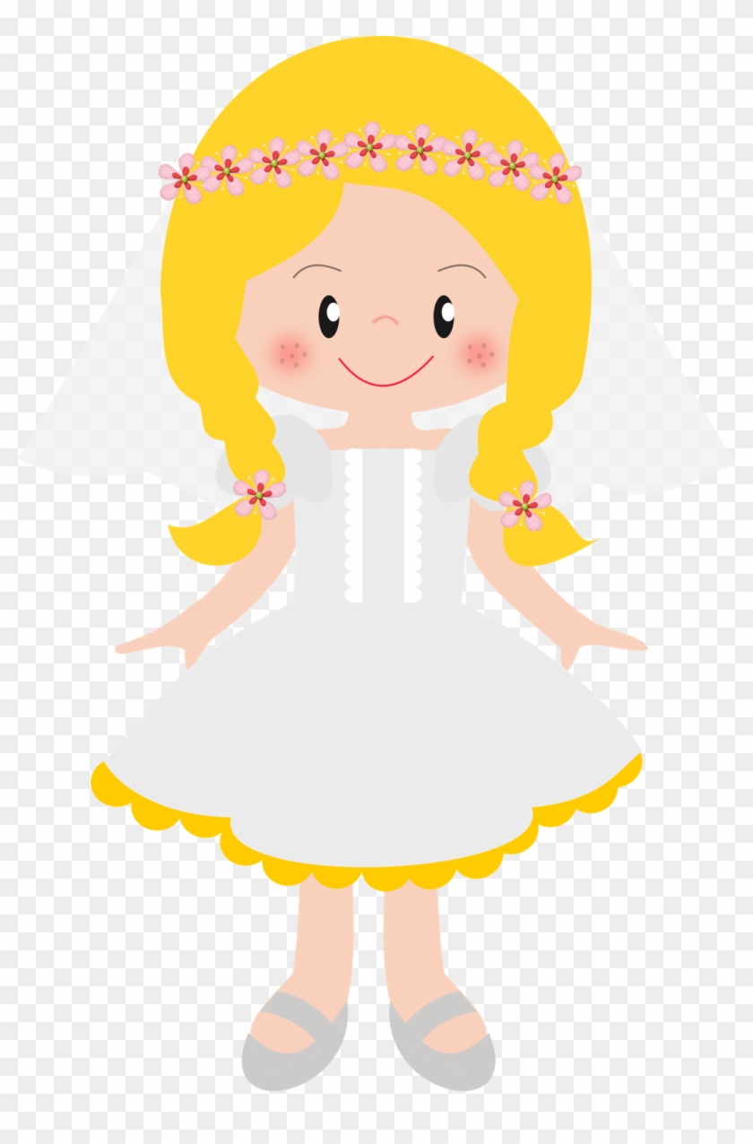 Girls In Their First Communion Clip Art - Illustration #39438