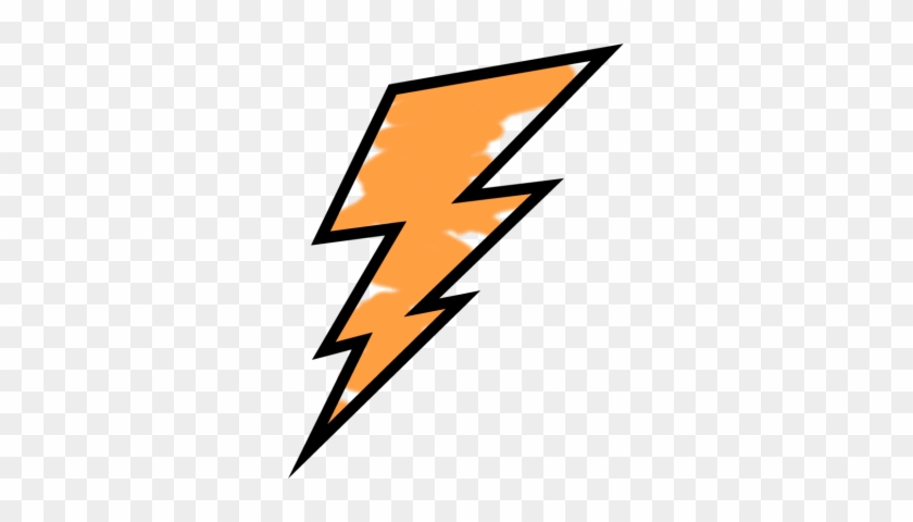 Orange Painted Lightning Bolt - Orange Lightning Bolt Logo #39463