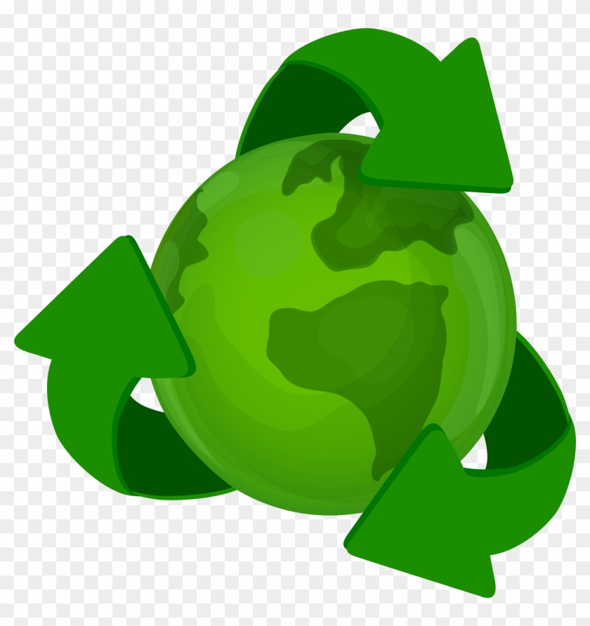 Green Earth Planet With Recycle Symbol Png Clip Art - Green Earth Planet With Recycle Symbol Png Clip Art #39678