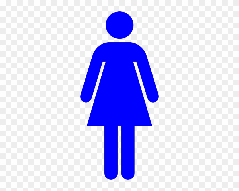 Blue Female Restroom Symbol Svg Clip Arts 270 X 588 - Blue Female Toilet Sign #39761