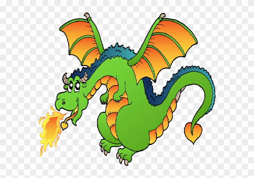 Cute Cartoon Dragon Clip Art - Dragon Breathing Fire Clipart #39859