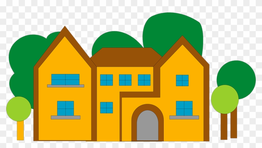 House Home Large Orange Architecture Building - Clipart Buildings #39868