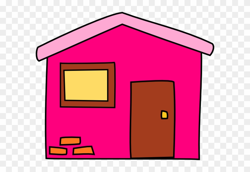 Pink House Svg Clip Arts 600 X 498 Px - House Clip Art Pink #40041