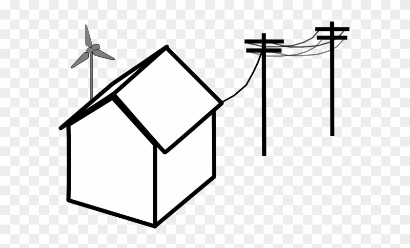 Power Lines Clipart - House With Power Lines #40074