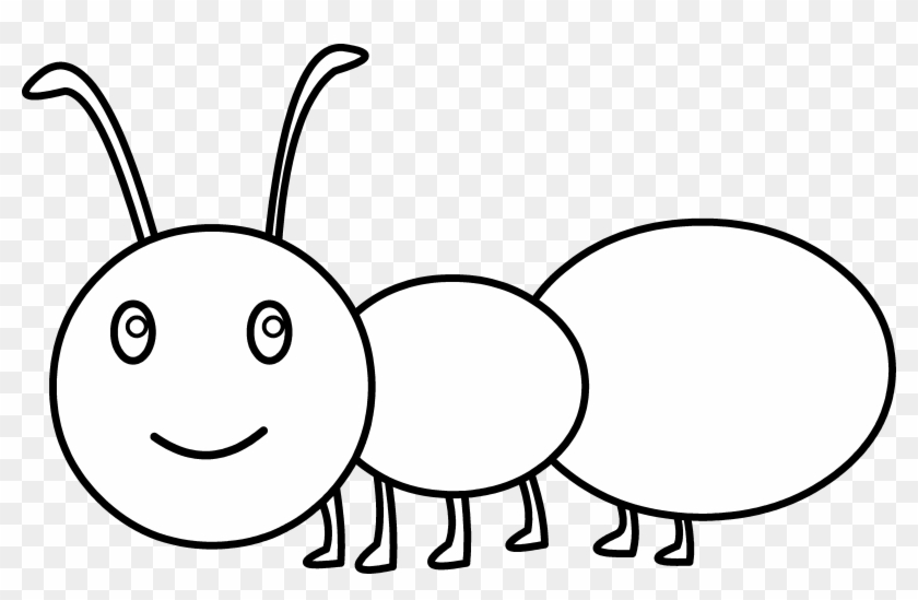 Ant Outline Clip Art Cute Coloring Page Free - Ant Black And White #40145
