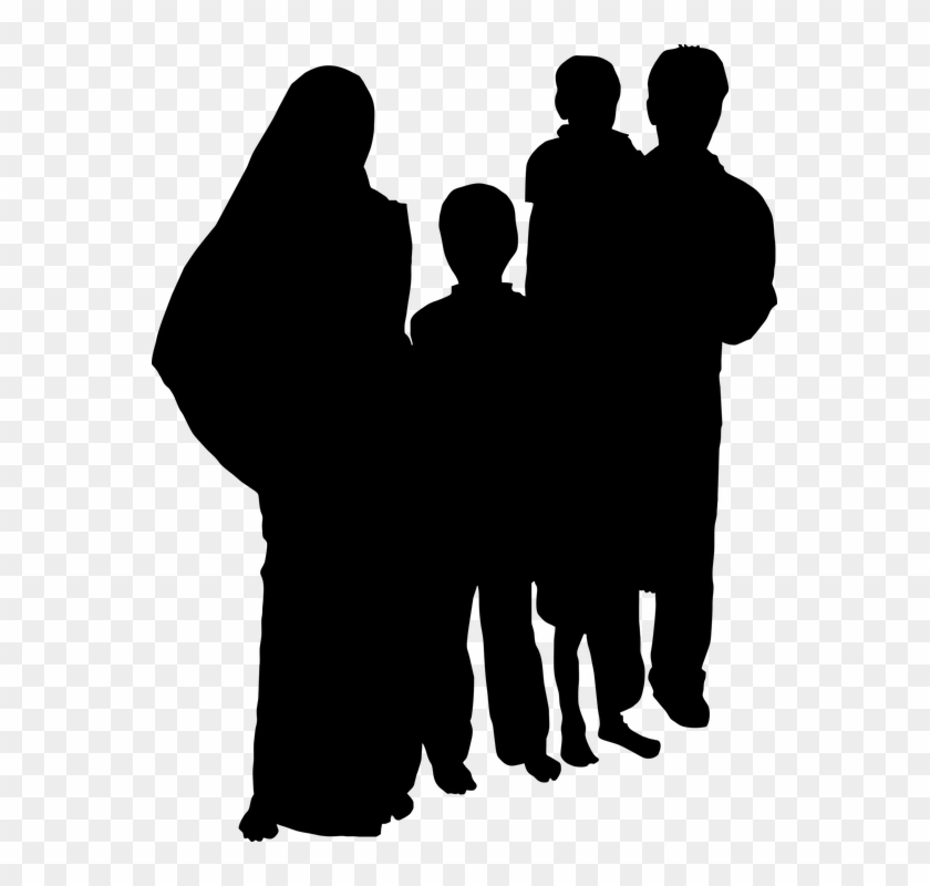 Indian Family Clipart Black And White - Silhouette Of Older Couple #40444