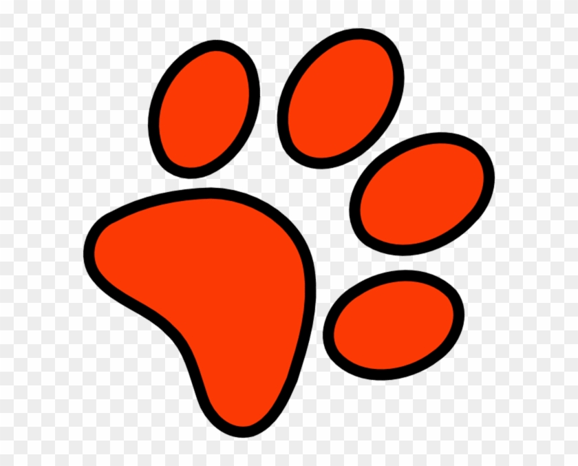 Orange And Black Paw Print #40477