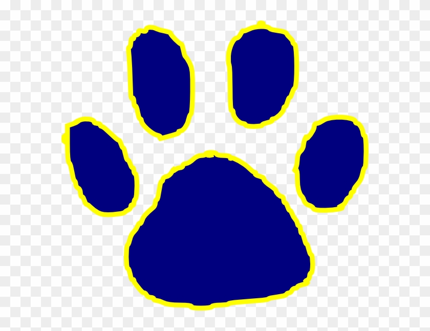 Tiger Paw Clip Art - Blue And Gold Paw Print #40553