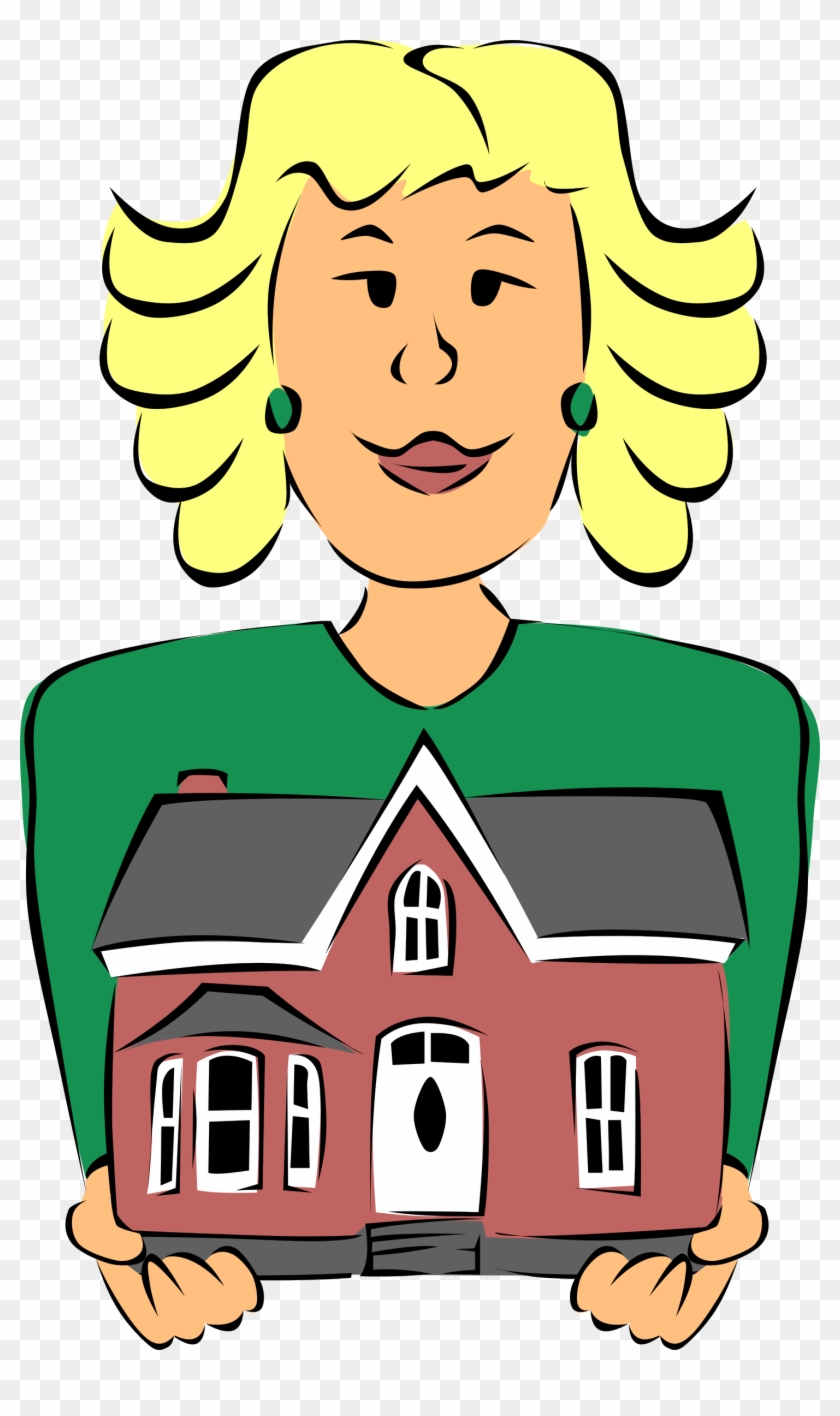 Estate Agent Holding House - House Clip Art #40572