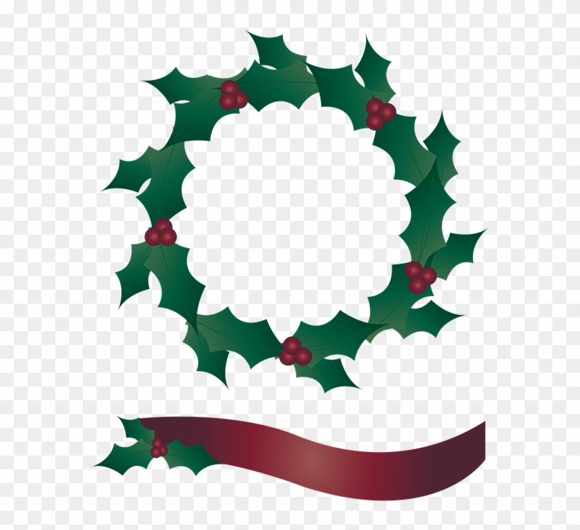 Holly Wreath, Wreath, Banner, Christmas - Wreath #40981