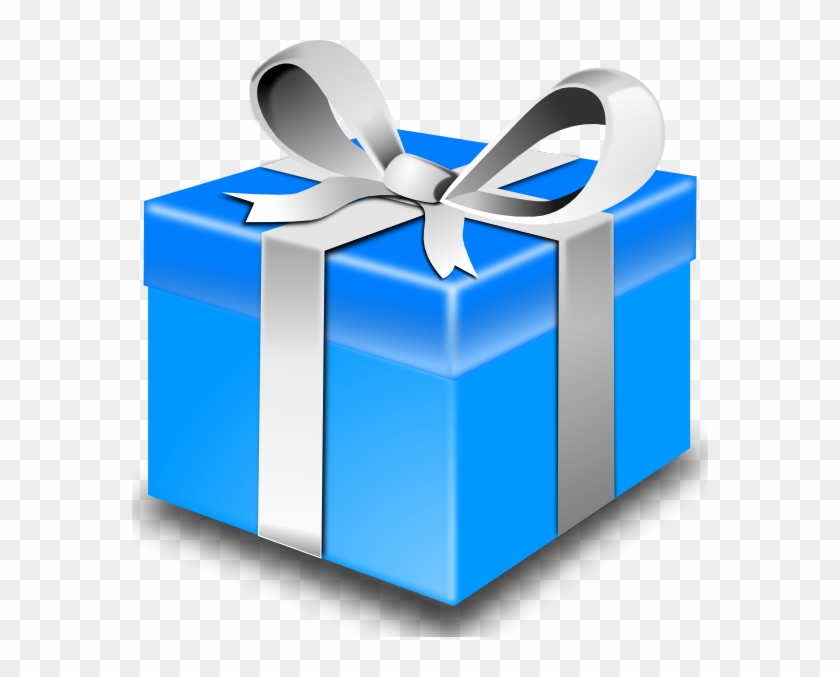 Blue Gift Clip Art Free Vector - Gift Vector #41038
