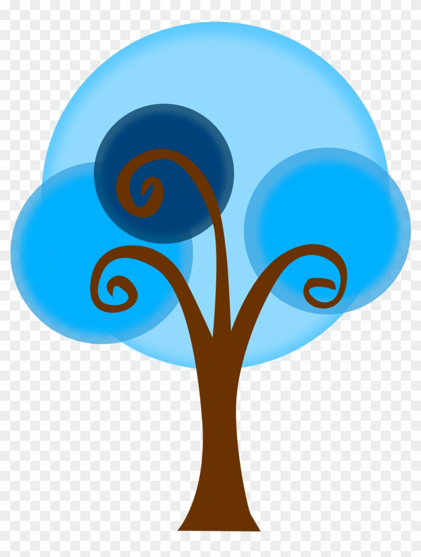 Unique Clipart Blue Tree - Gambar Lukisan Abstrak Simple #41158