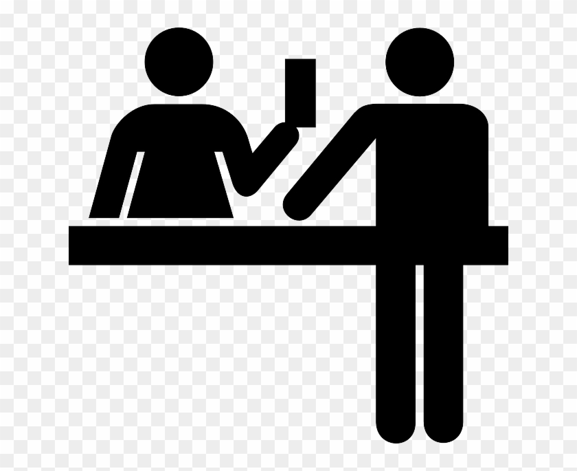 Desk, People, Silhouette, Money, Ticket, Exchange - Buy A Ticket Clipart #41161