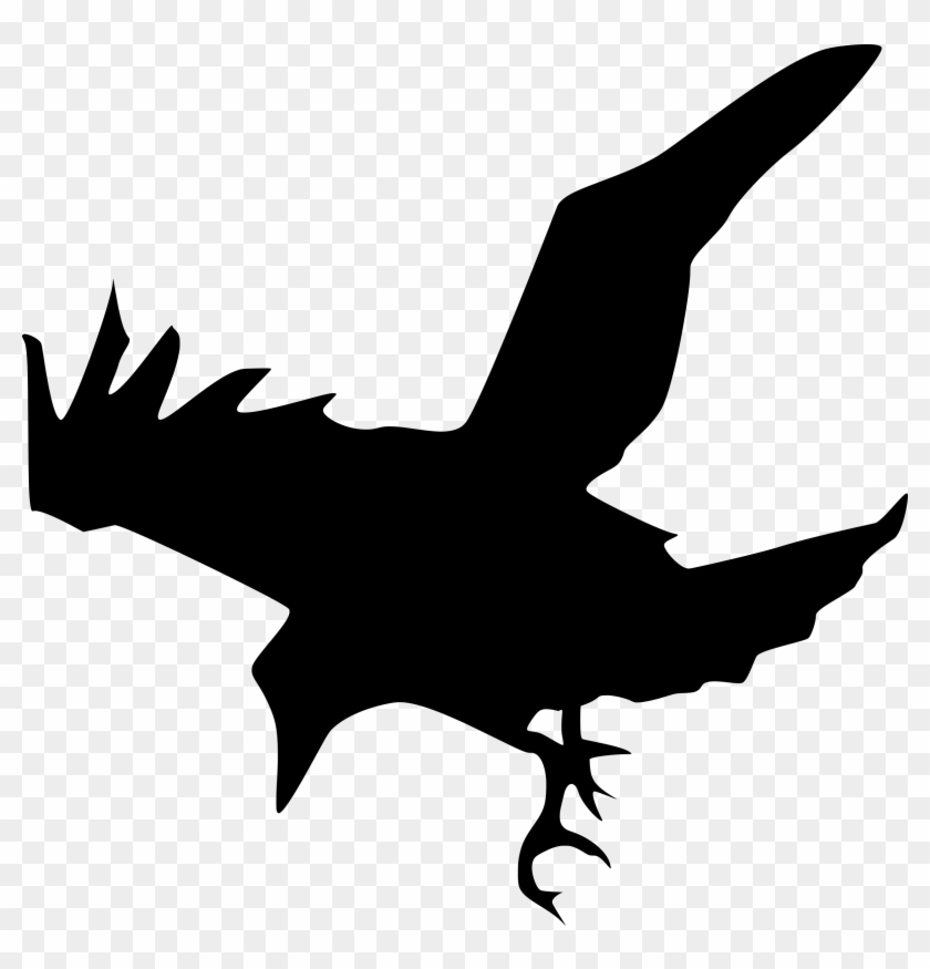 Raven Clipart Bird Shadow - Raven Silhouette #41183