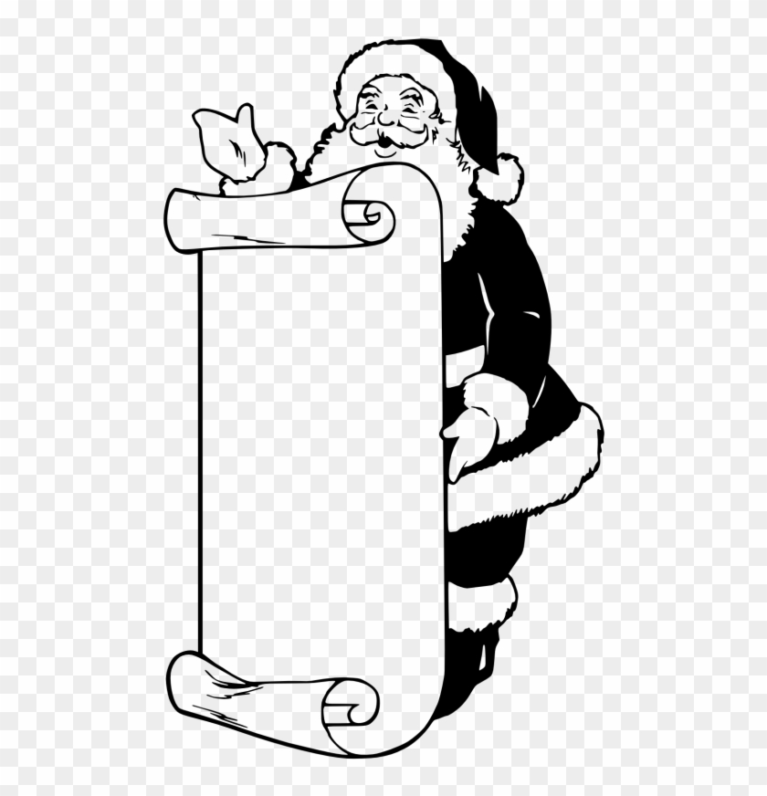 Pin Black And White Christmas Images Clip Art - Santa Claus Black White #41208