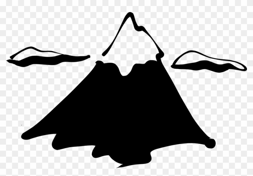 Mountain Top Snow Snowy Peak Silhouette Sketch - Cartoon Mountain #41255