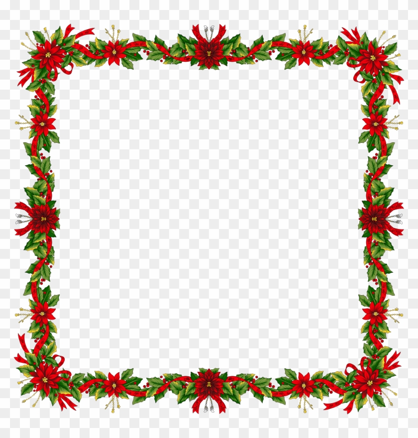 Christmas Border Transparent - Vintage Floral Page Border #41421