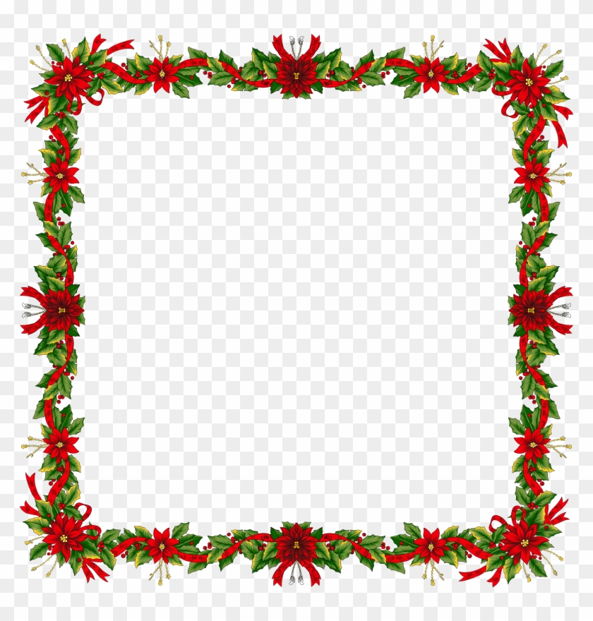 Christmas Border Transparent - Vintage Floral Page Border #41421