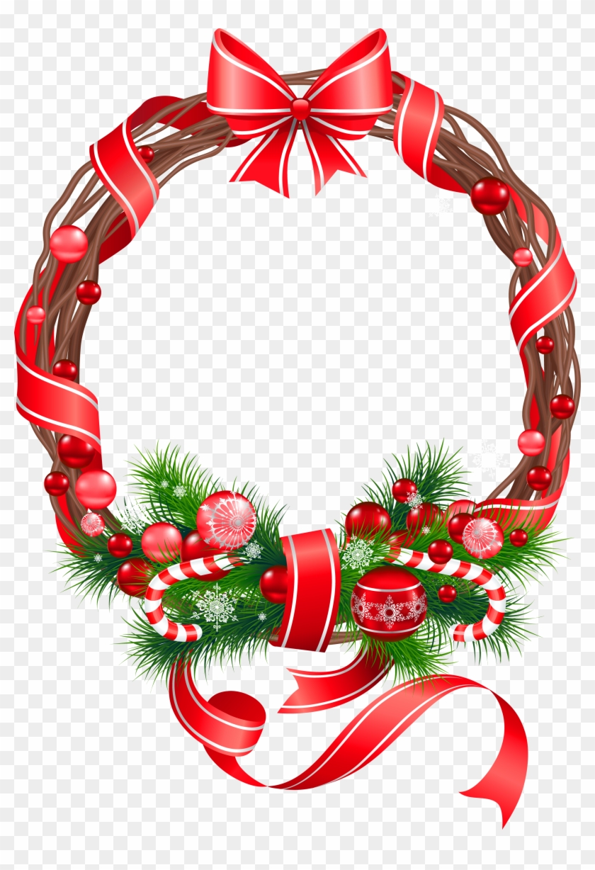 Christmas Png Wreath Ornament Clipart - Christmas Wreath Clipart Red #41424