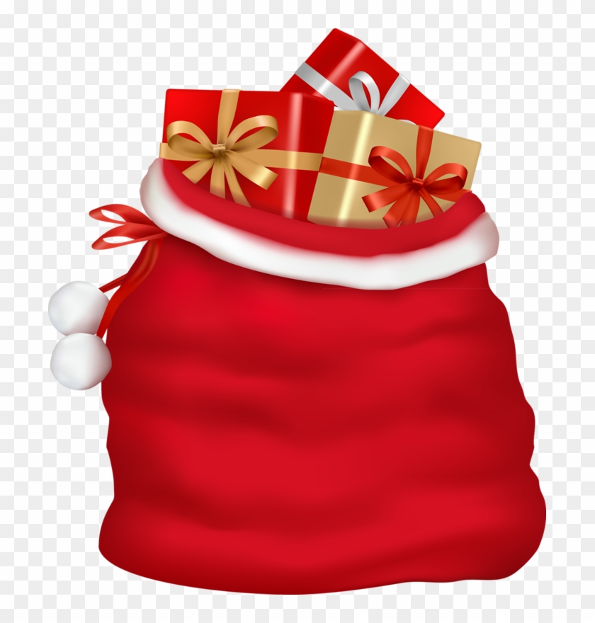 Santa Claus And Gift Bags Vector - Santa's Bag Of Presents #41441