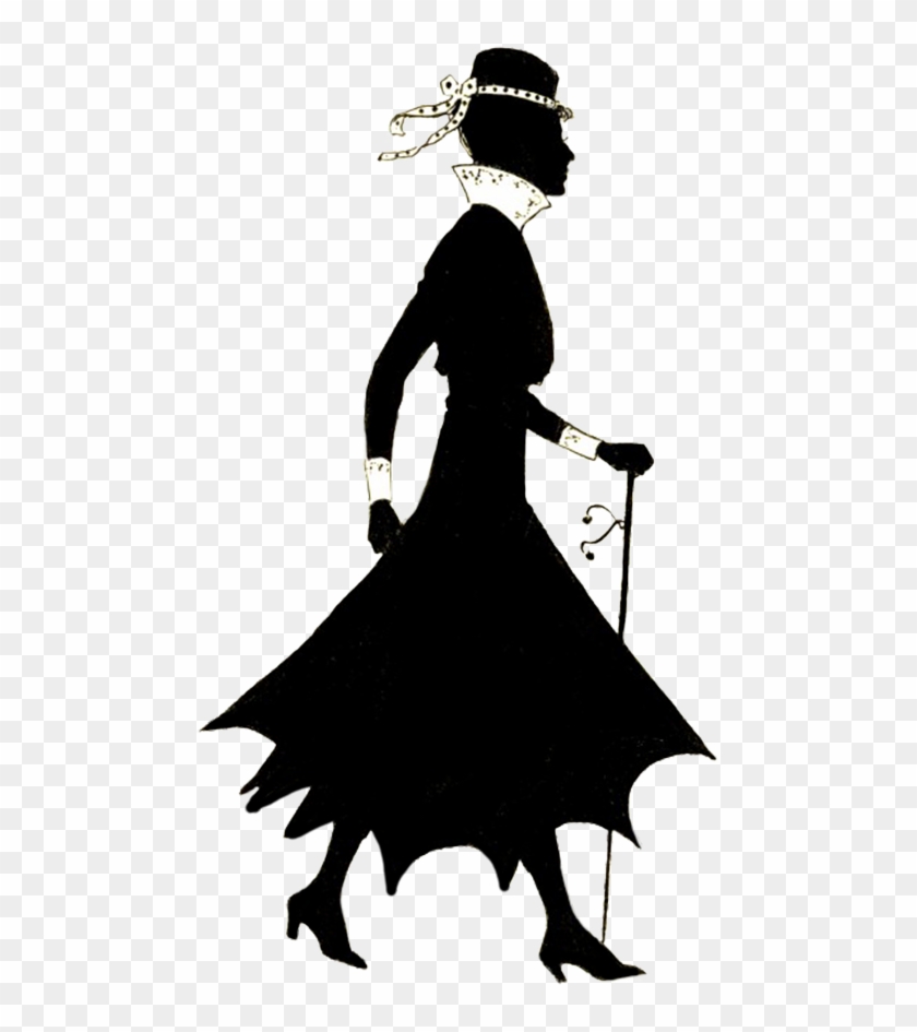 Free Vintage Lady Silhouette Clipart - Silhouettes Of Women Walking #41459