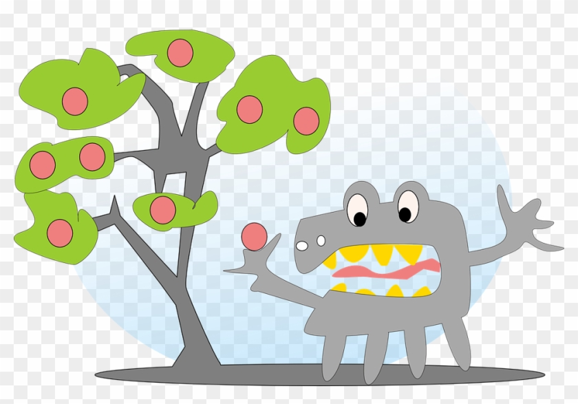 Apple Tree Apples Monster - Monster Clip Art #41486