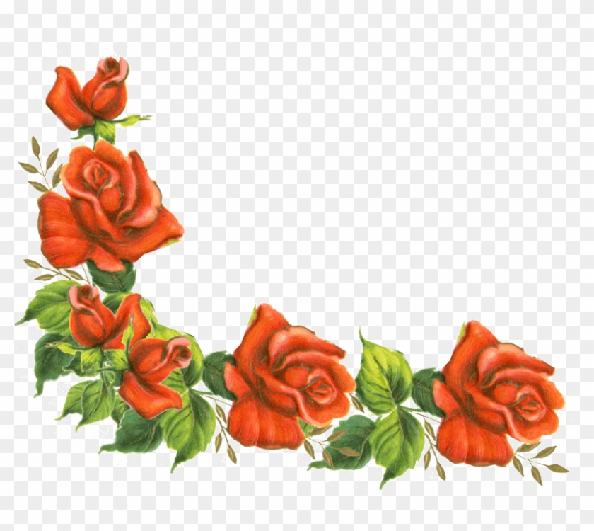 Vintage Frame Clip Art - Rose Corner Border Clipart #41549