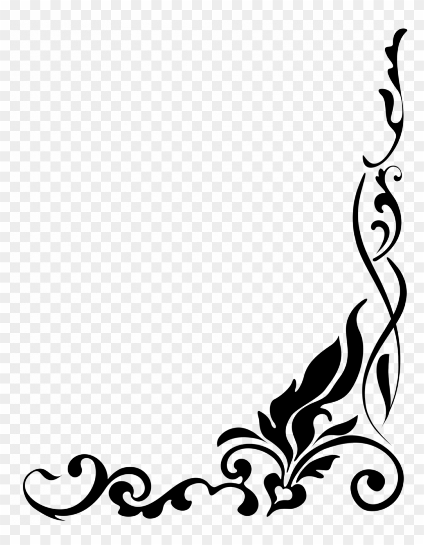 Clipart Borders - Black And White Floral Border Png #41591