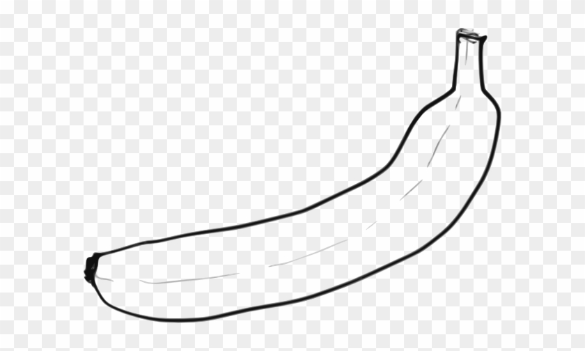 Single Line Art Banana Svg Clip Arts 600 X 424 Px - Single Fruits Black And White #41620