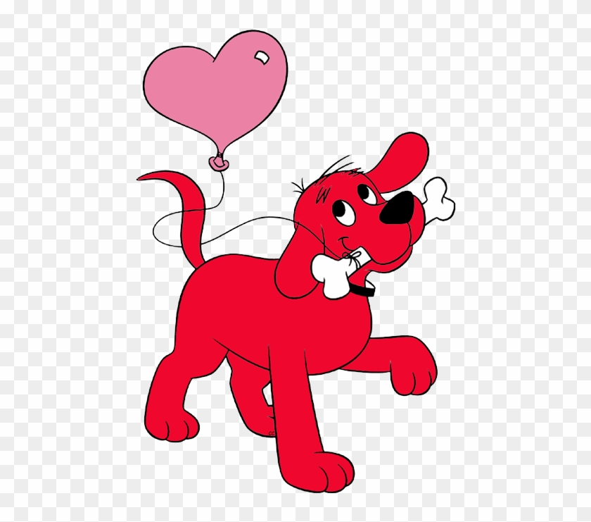 Clifford With A Heart-shaped Balloon - Clifford The Big Red Dog Clipart #41797